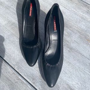 Prada Black Leather Perfect Pump - image 1